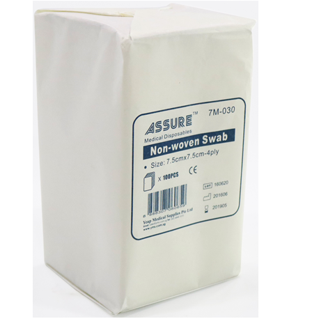 Assure Gauze Swab Non-woven 7.5x7.5cm x 4-ply, 100pcs/pack